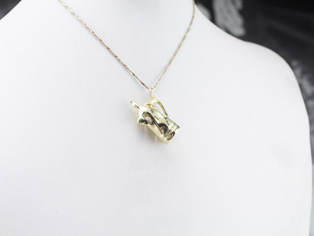 Large Gold French Press Pendant