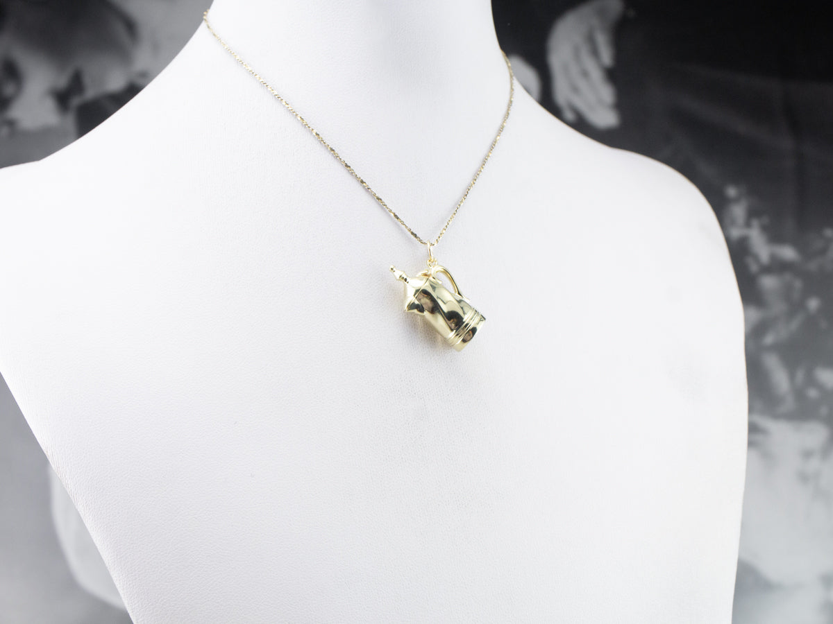 Large Gold French Press Pendant