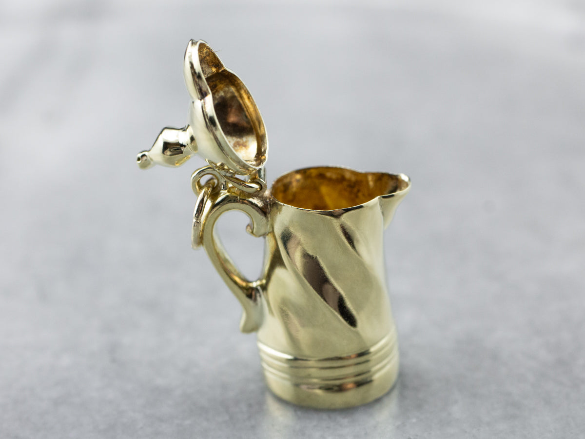 Large Gold French Press Pendant