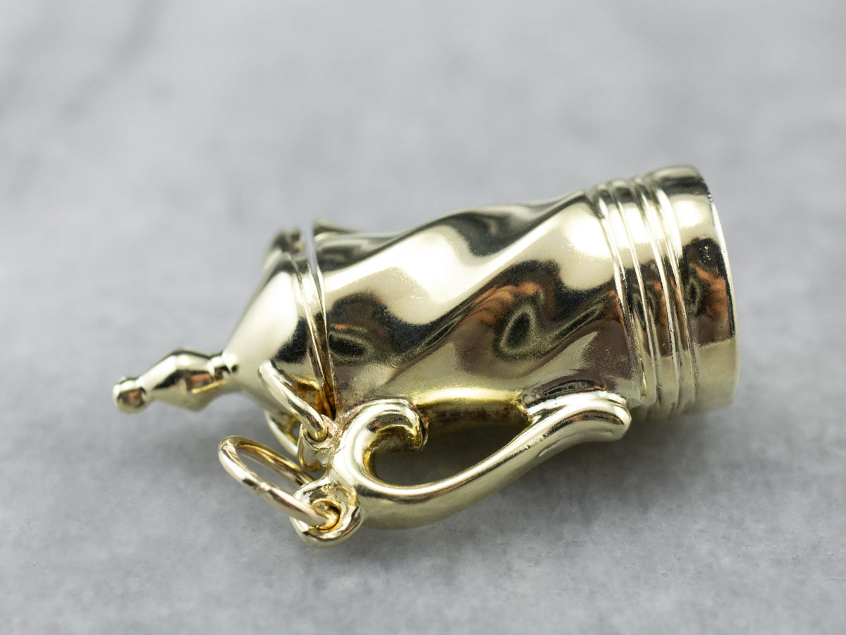 Large Gold French Press Pendant