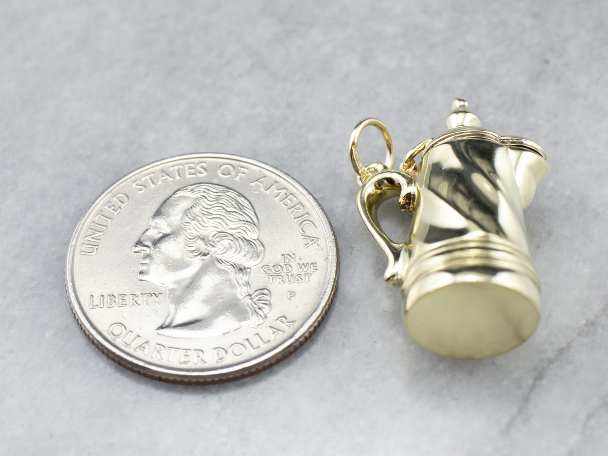 Large Gold French Press Pendant