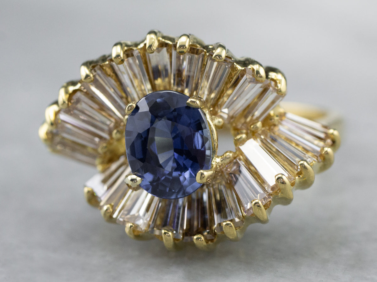 Sapphire and Diamond Cocktail Ring