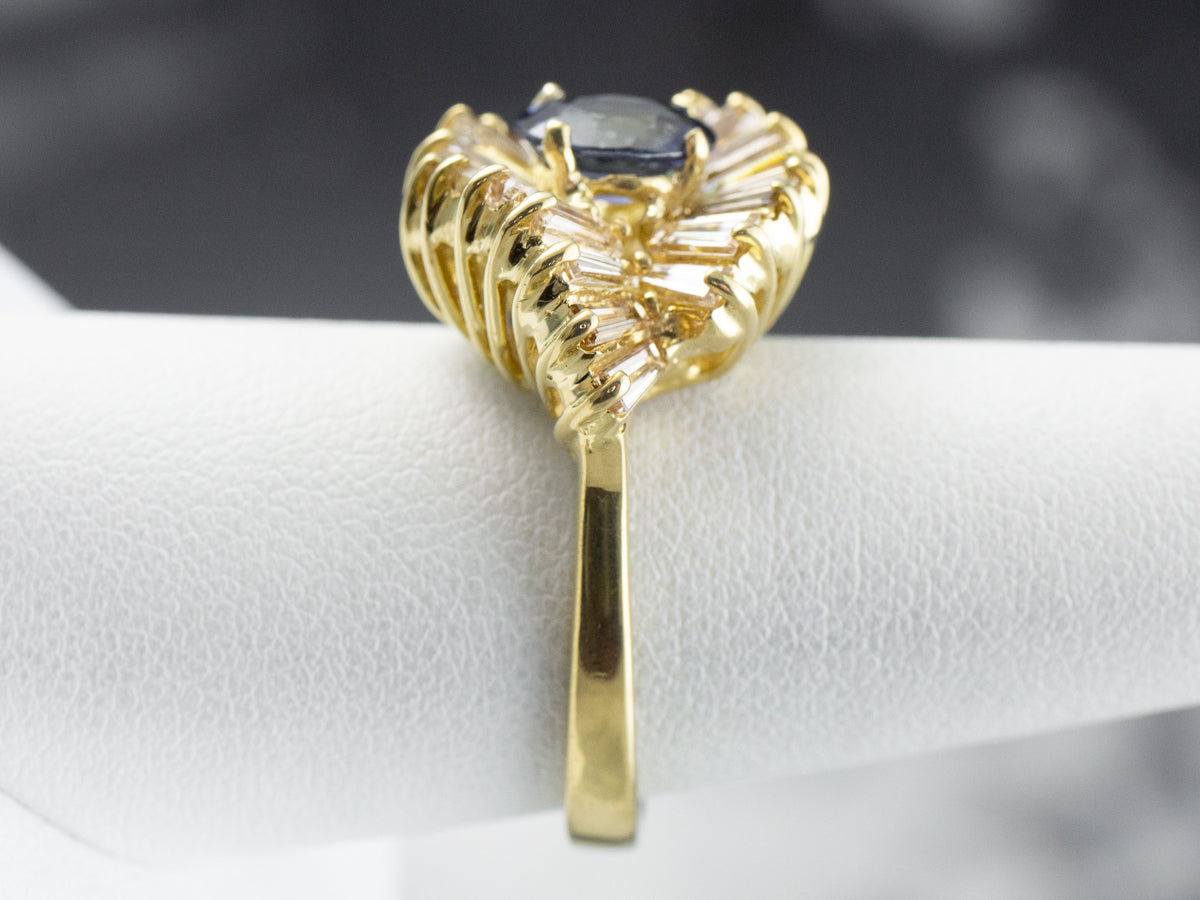 Sapphire and Diamond Cocktail Ring