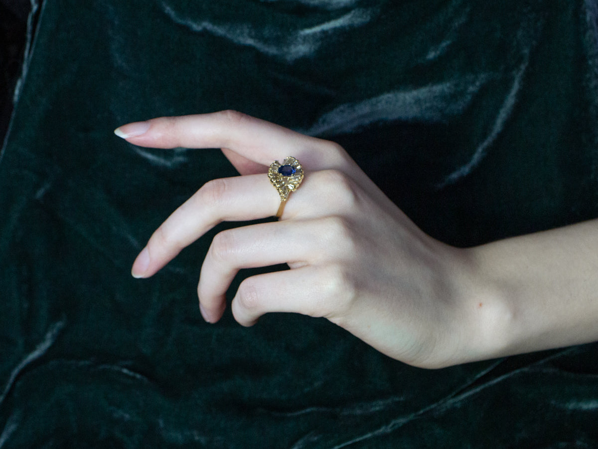 Sapphire and Diamond Cocktail Ring