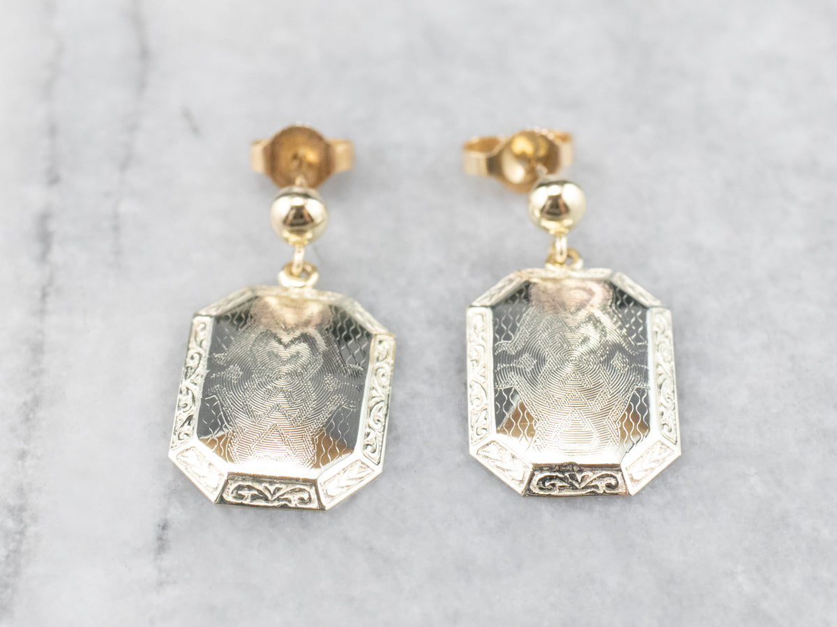 Pendientes de gemelos de oro modernizados