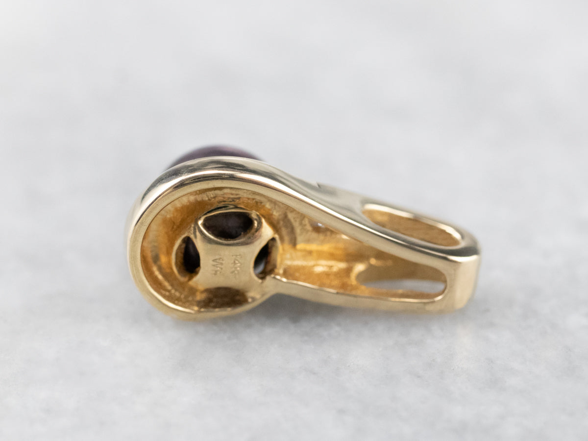 Grey Pearl and Diamond Pendant