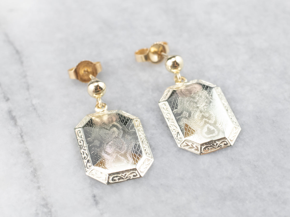 Pendientes de gemelos de oro modernizados