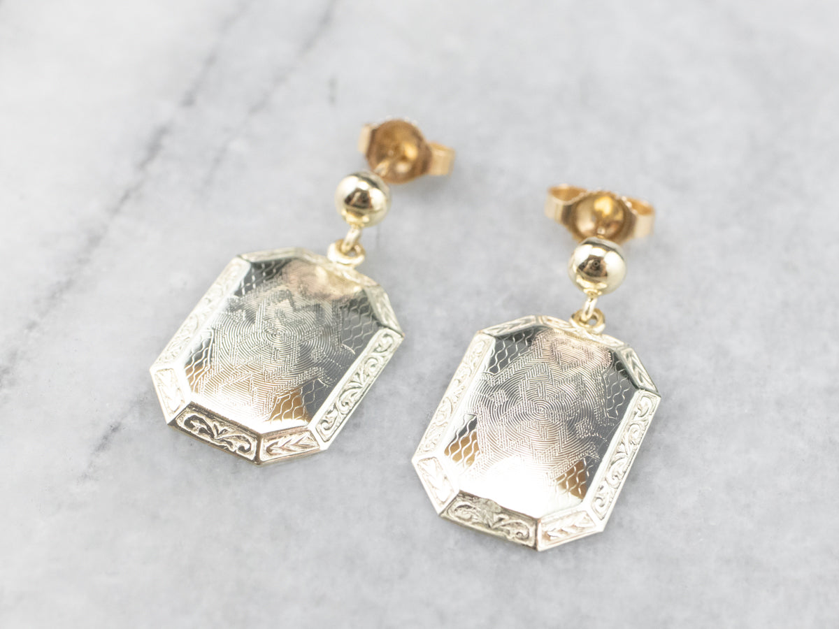 Pendientes de gemelos de oro modernizados