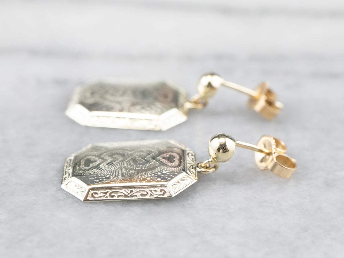 Pendientes de gemelos de oro modernizados