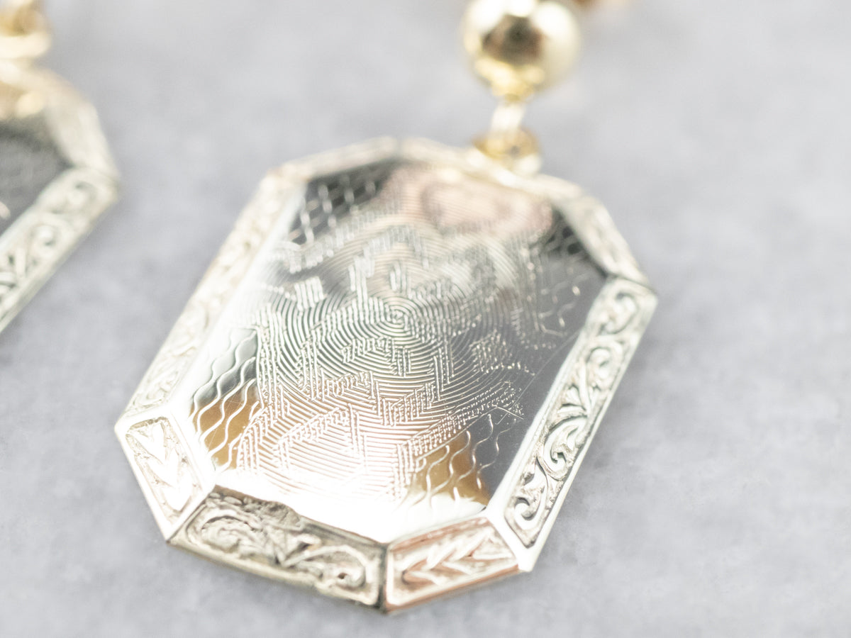 Pendientes de gemelos de oro modernizados