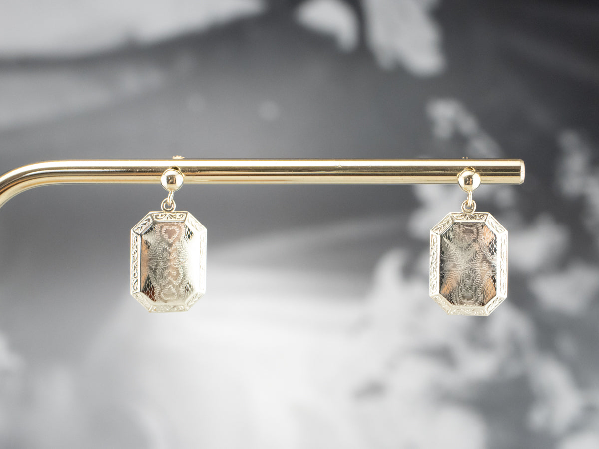 Pendientes de gemelos de oro modernizados