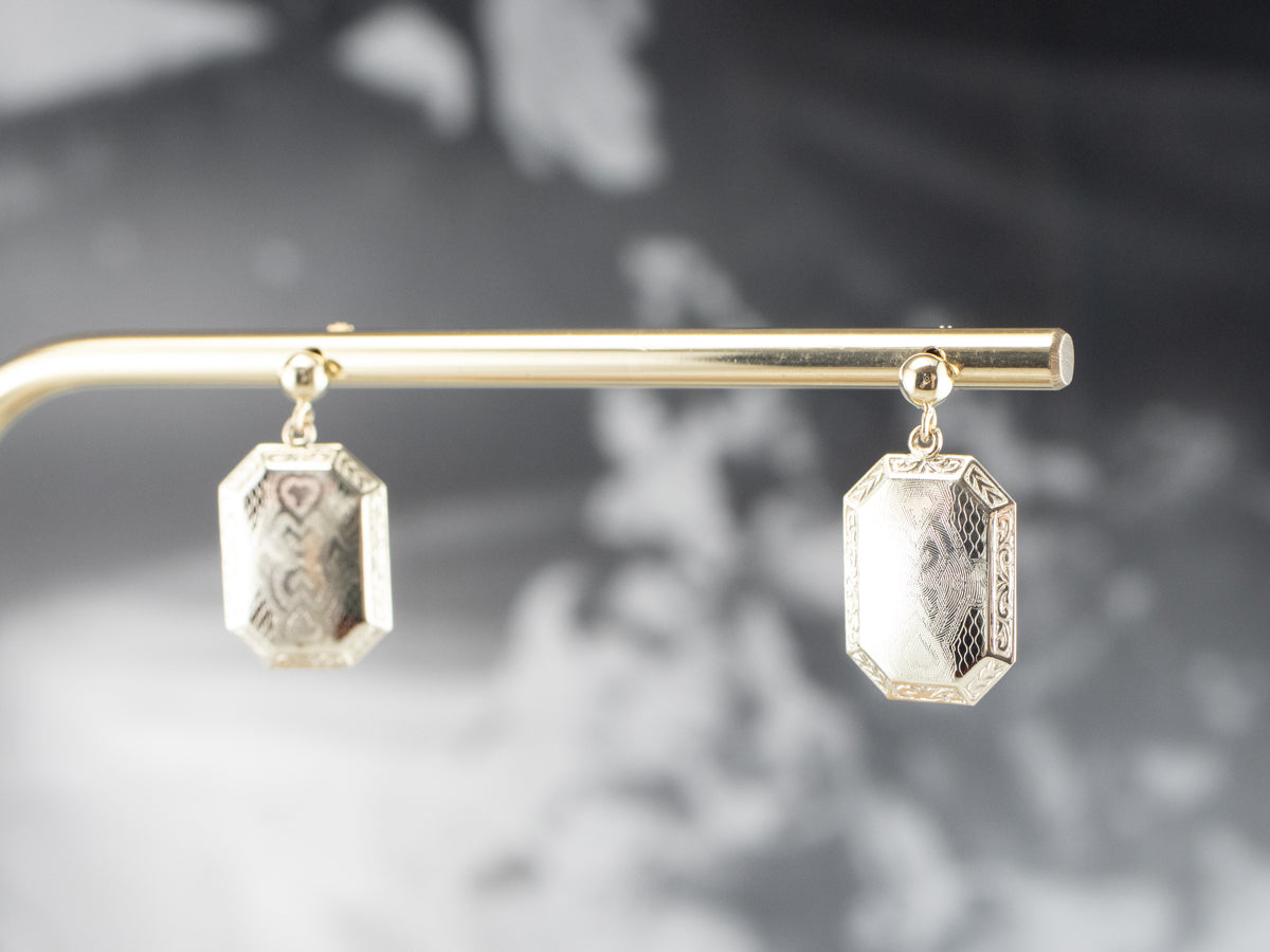 Pendientes de gemelos de oro modernizados