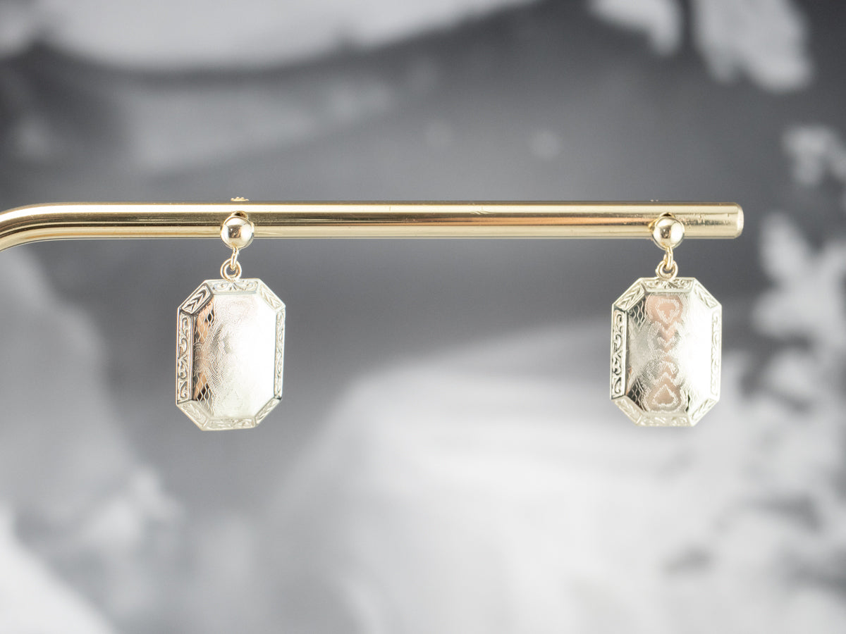 Pendientes de gemelos de oro modernizados