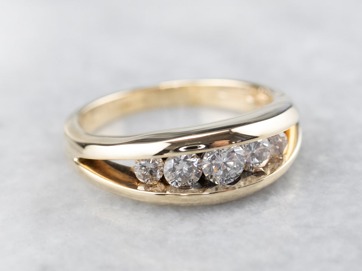 Gold Channel Set Diamond Band