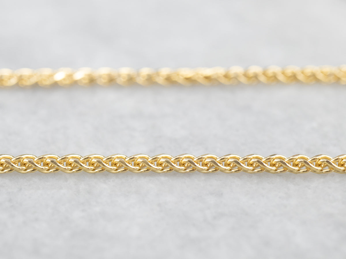 Italian 14K Gold Wheat Chain