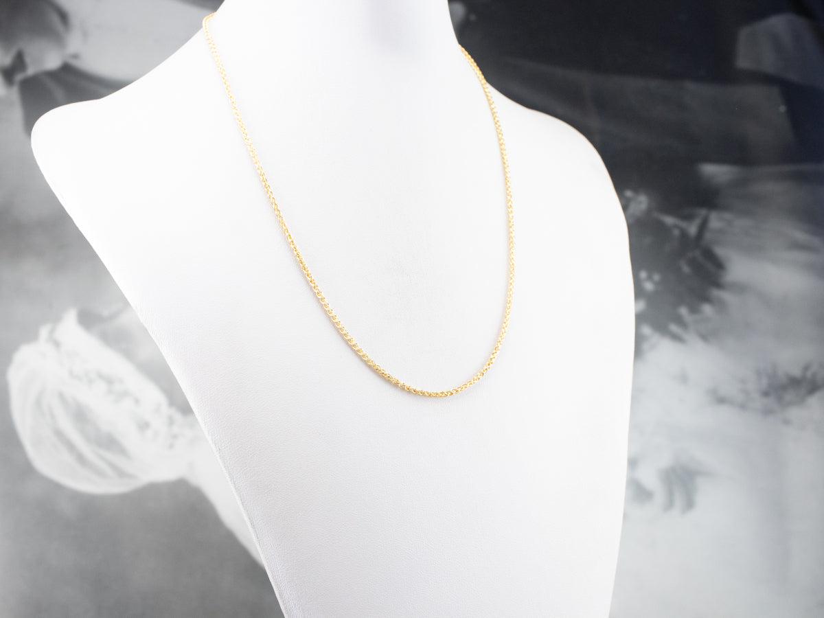 Italian 14K Gold Wheat Chain