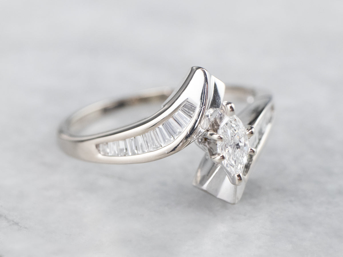 Marquise Diamond Bypass Ring