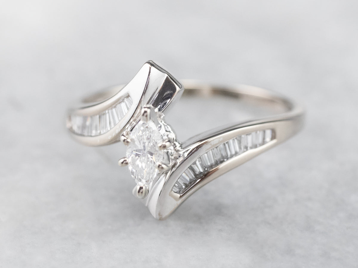 Marquise Diamond Bypass Ring
