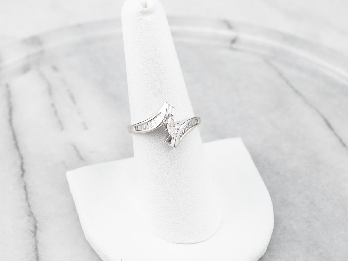 Marquise Diamond Bypass Ring