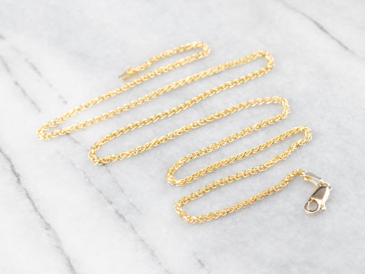 Italian 14K Gold Wheat Chain