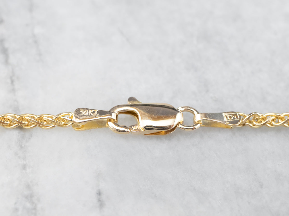 Italian 14K Gold Wheat Chain