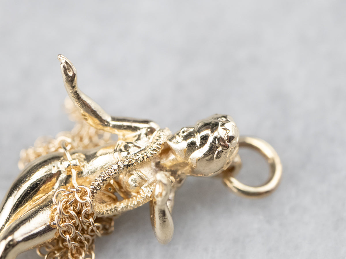 14K Gold Hula Girl Hawaiian Charm