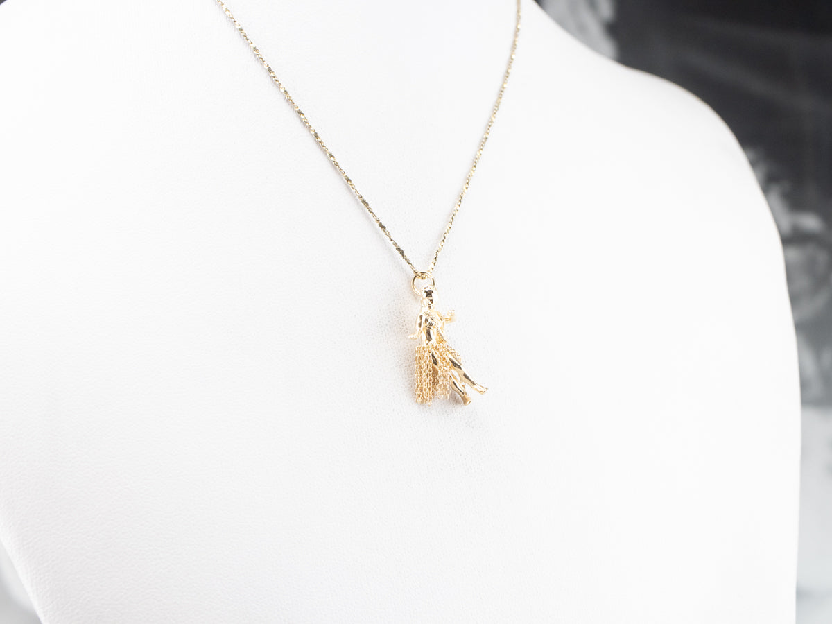 14K Gold Hula Girl Hawaiian Charm