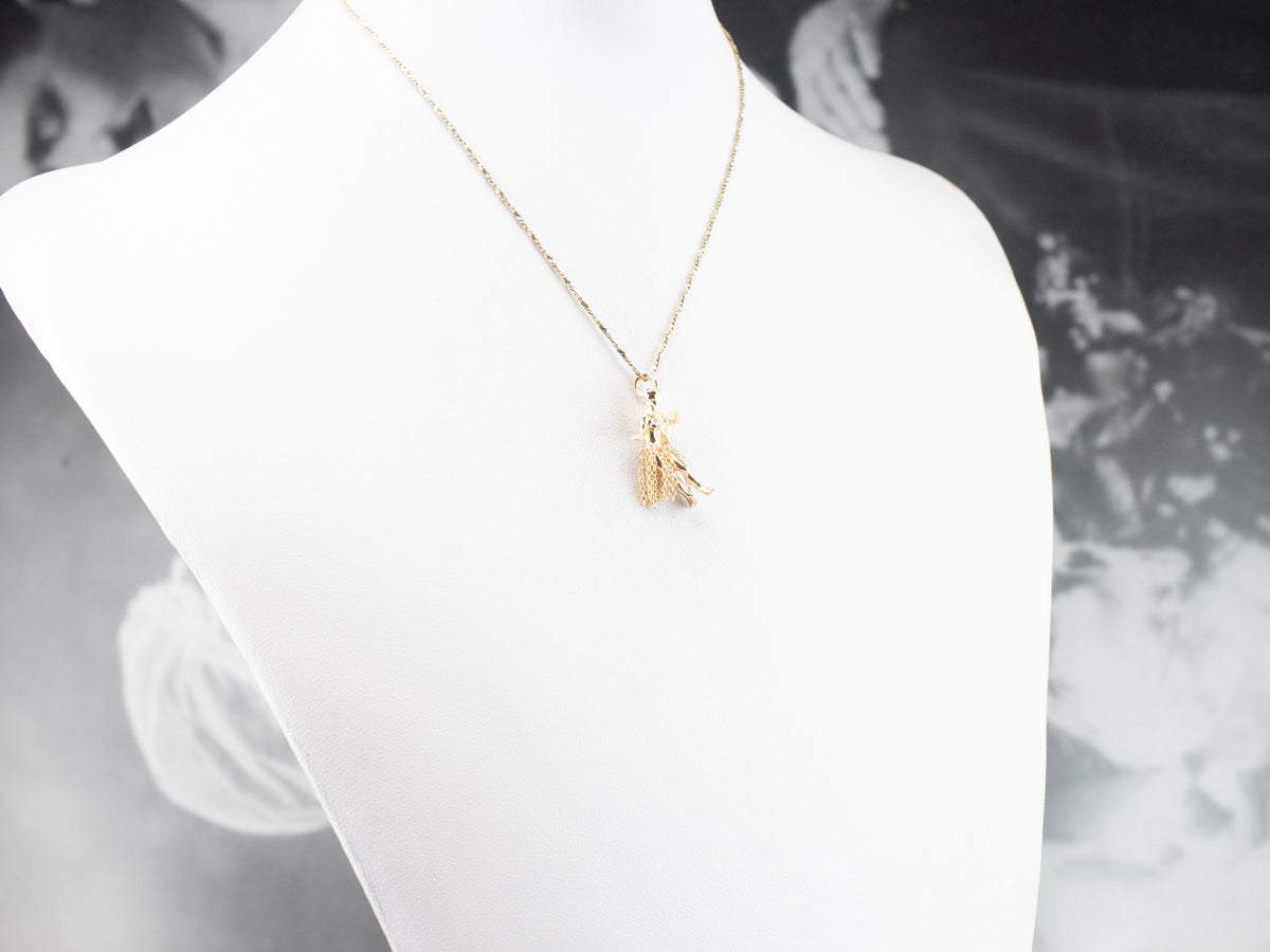 14K Gold Hula Girl Hawaiian Charm