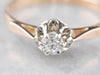 Diamond Two Tone Gold Solitaire Engagement Ring