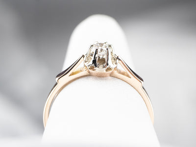 Diamond Two Tone Gold Solitaire Engagement Ring