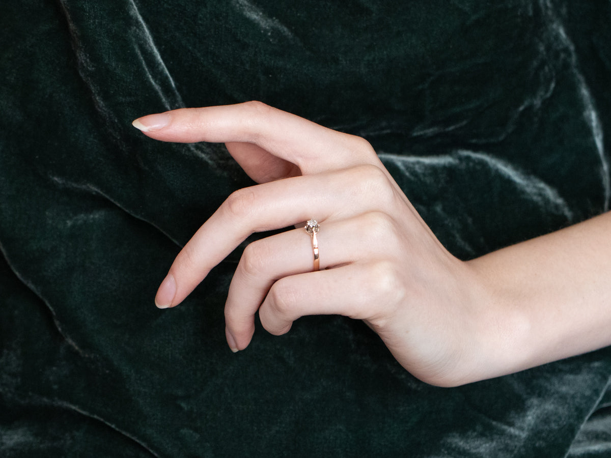 Diamond Two Tone Gold Solitaire Engagement Ring