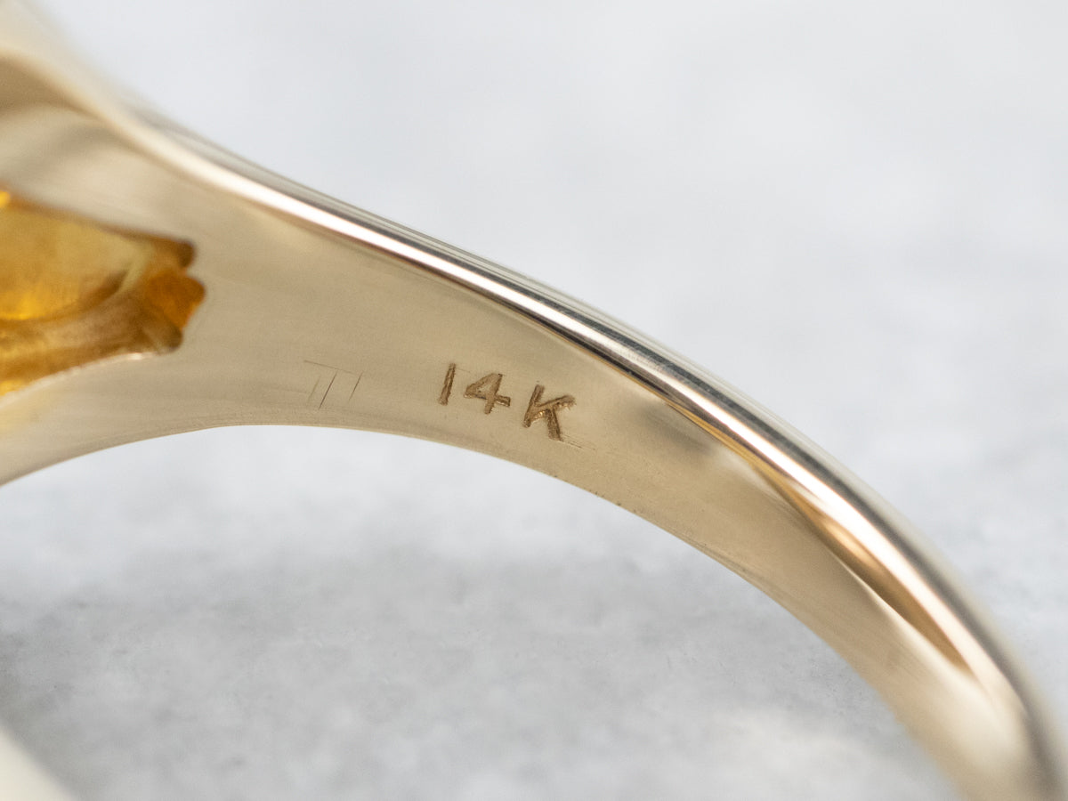 Vintage Smoky Quartz Botanical Gold Statement Ring