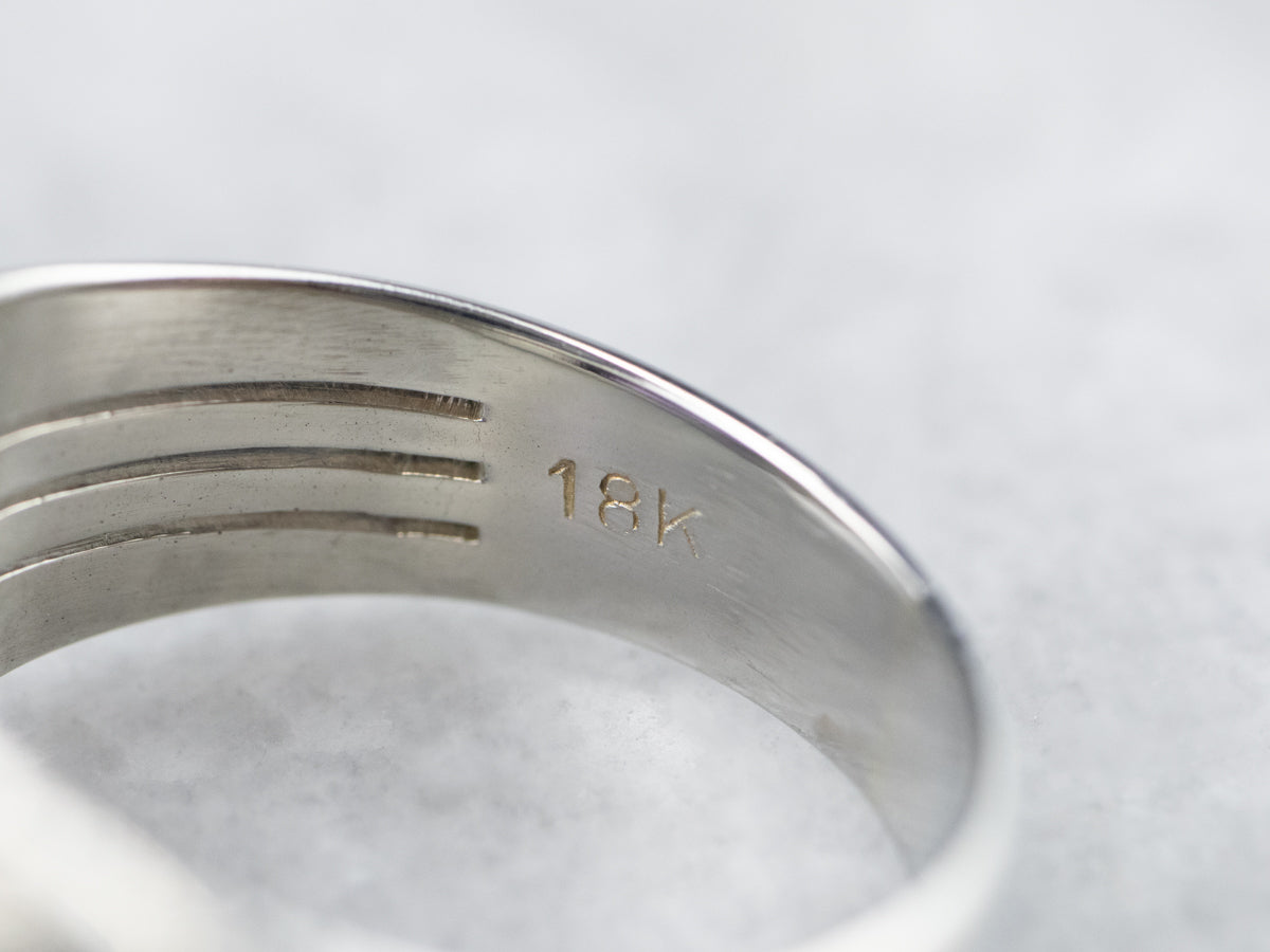 Vintage Purple Spinel White Gold Statement Ring