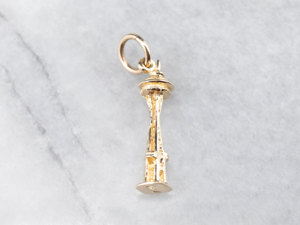 14K Gold Space Needle Charm