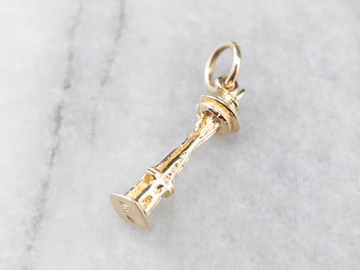 14K Gold Space Needle Charm