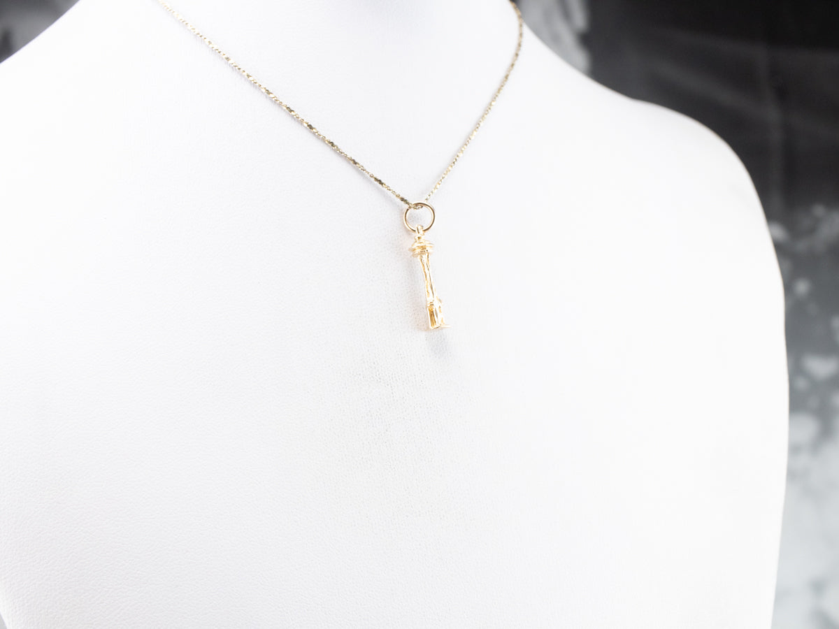14K Gold Space Needle Charm