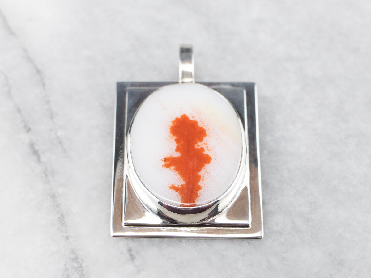 Sterling Silver Orange Agate Pendant