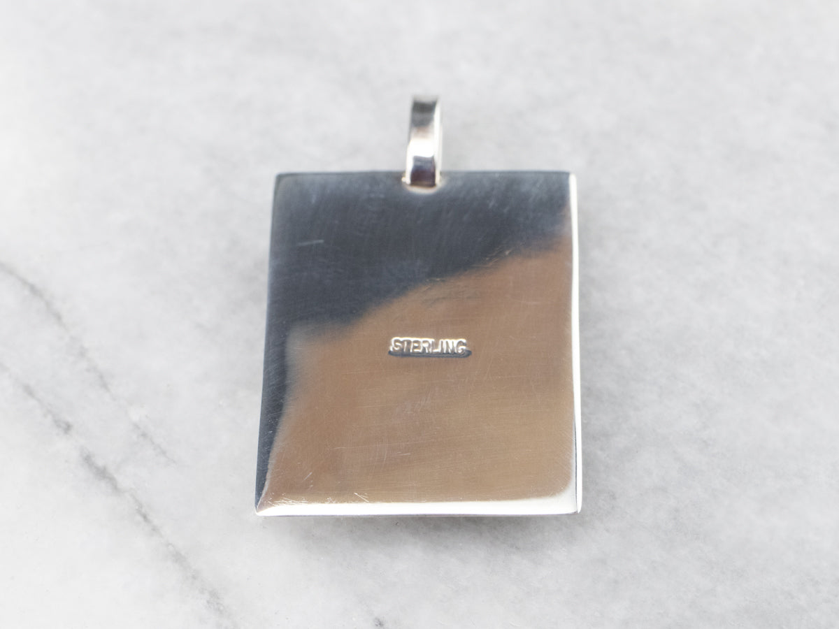 Sterling Silver Orange Agate Pendant