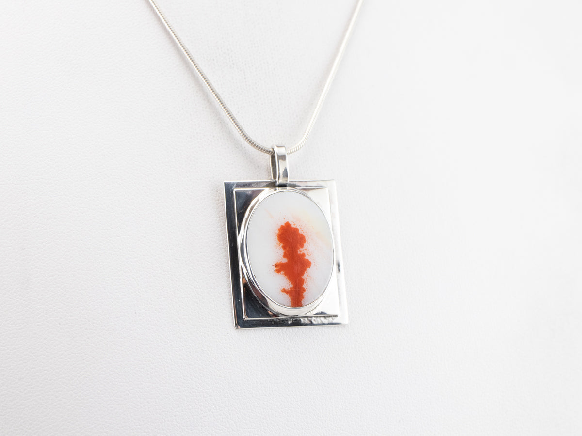 Sterling Silver Orange Agate Pendant