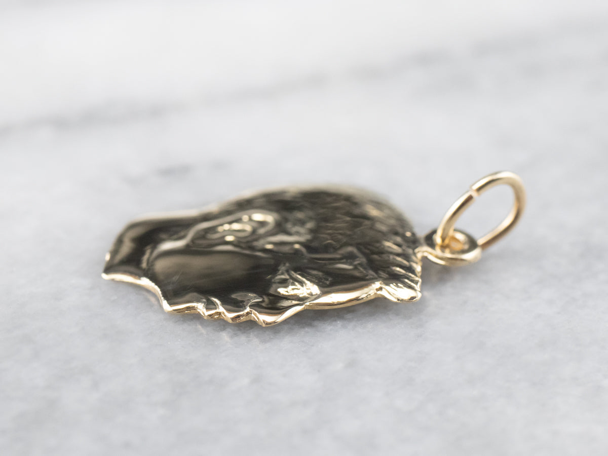 Colgante Chico de Perfil Era Retro Dorado