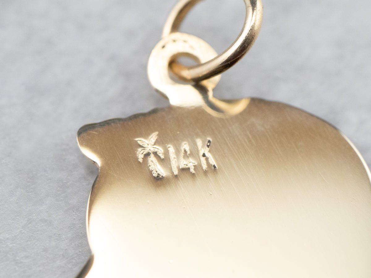 Colgante Chico de Perfil Era Retro Dorado