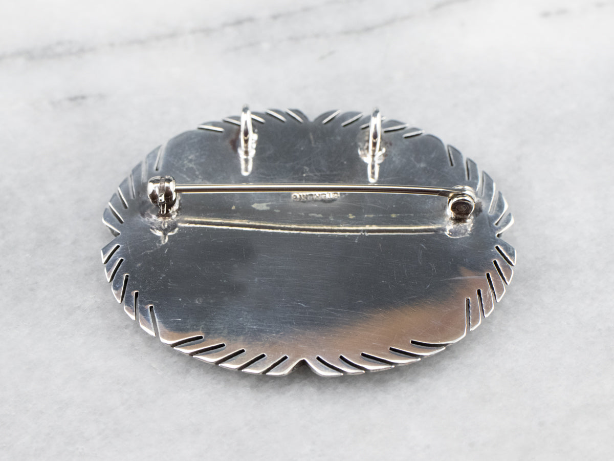 Sterling Silver Dendritic Quartz Pendant or Brooch