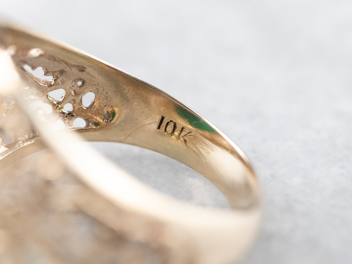 Anillo de oro y ónix verde atrevido