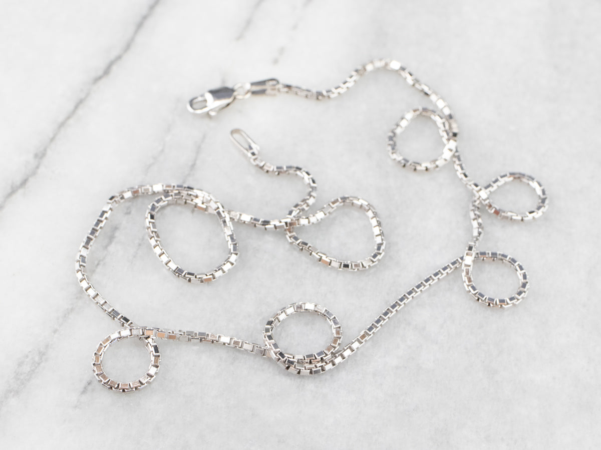 14K White Gold Box Chain