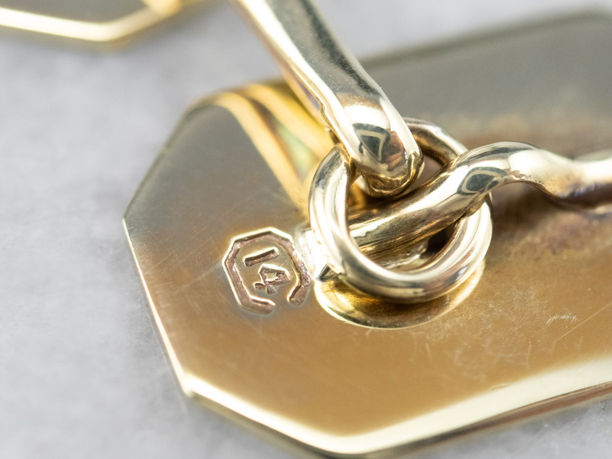 Gemelos vintage de oro esmaltado negro