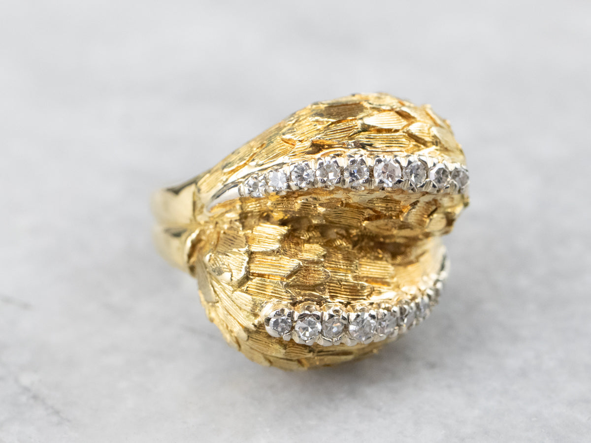 Anillo atrevido de diamantes en oro de 18 quilates