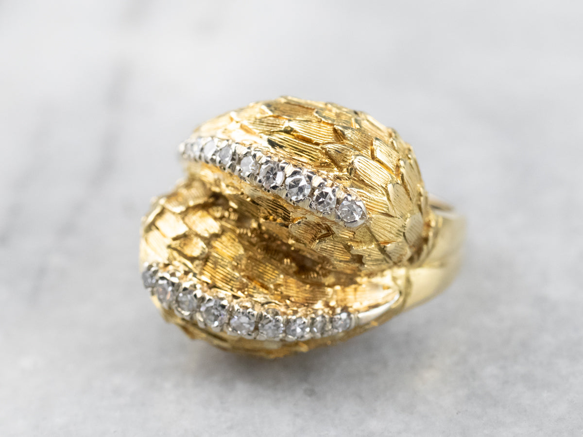 Anillo atrevido de diamantes en oro de 18 quilates