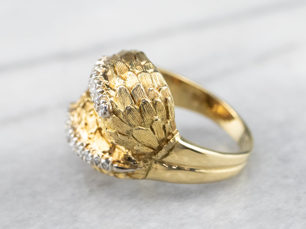 Anillo atrevido de diamantes en oro de 18 quilates