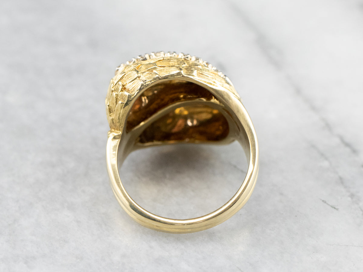 Anillo atrevido de diamantes en oro de 18 quilates