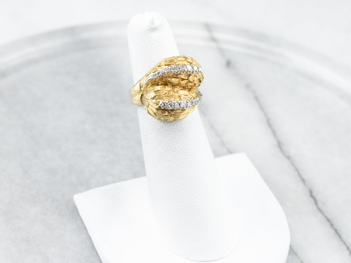 Anillo atrevido de diamantes en oro de 18 quilates